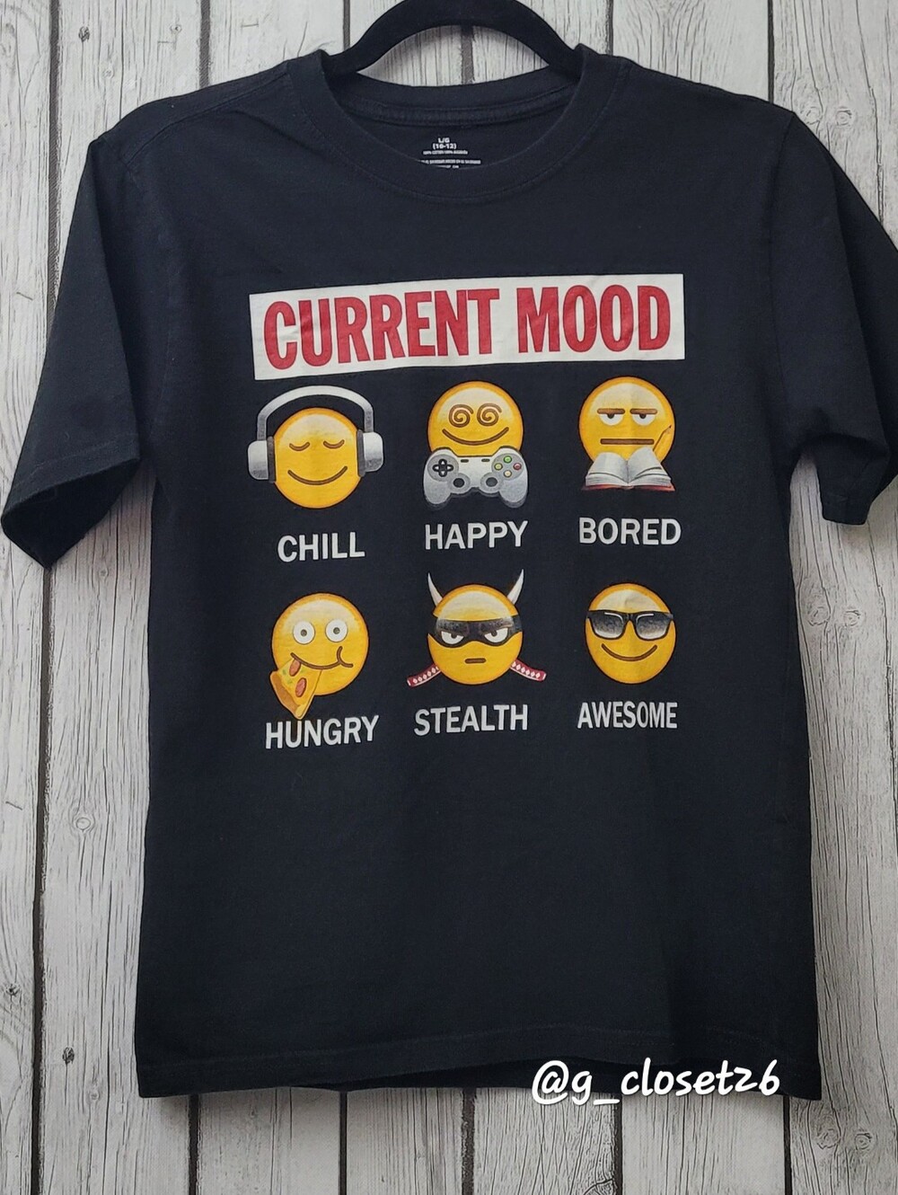 "Current Mood" Emoji Graphic Tee for Kids